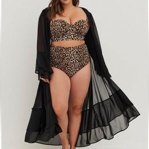 Torrid Ruffle Bell Sleeve Chiffon Kimono